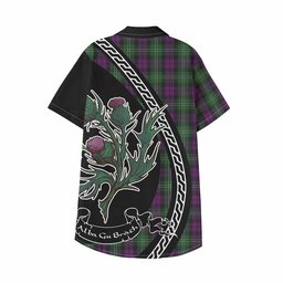 ScotsTee Shop Wilson Family Crest Tartan Kid Hawaiian Shirt Alba Thistle Inspired