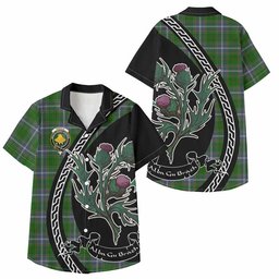 ScotsTee Shop Pringle Family Crest Tartan Kid Hawaiian Shirt Alba Thistle Inspired