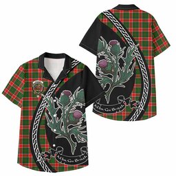 ScotsTee Shop Pollock Family Crest Tartan Kid Hawaiian Shirt Alba Thistle Inspired