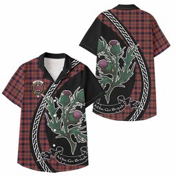 ScotsTee Shop Ogilvie (Ogilvy) Family Crest Tartan Kid Hawaiian Shirt Alba Thistle Inspired