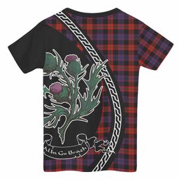ScotsTee Shop Scottish Brown (Broun) Family Crest Tartan Cotton T-shirt Alba Thistle Inspired