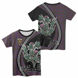 ScotsTee Shop Scottish Cumming Family Crest Tartan Cotton T-shirt Alba Thistle Inspired