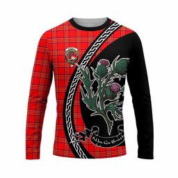 ScotsTee Shop Scottish Burnett Family Crest Tartan Cotton T-shirt Alba Thistle Inspired