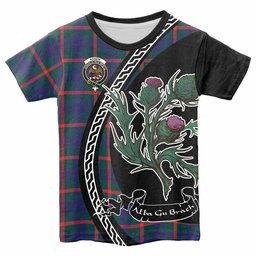 ScotsTee Shop Scottish Agnew Family Crest Tartan Cotton T-shirt Alba Thistle Inspired