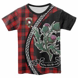 ScotsTee Shop Scottish Cunningham Family Crest Tartan Cotton T-shirt Alba Thistle Inspired