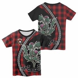 ScotsTee Shop Scottish Cunningham Family Crest Tartan Cotton T-shirt Alba Thistle Inspired