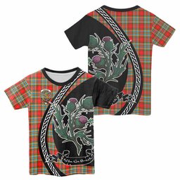 ScotsTee Shop Scottish Chattan Family Crest Tartan Cotton T-shirt Alba Thistle Inspired