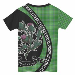 ScotsTee Shop Scottish Currie Family Crest Tartan Cotton T-shirt Alba Thistle Inspired