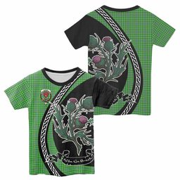 ScotsTee Shop Scottish Currie Family Crest Tartan Cotton T-shirt Alba Thistle Inspired