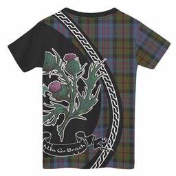 ScotsTee Shop Scottish Bowie Family Crest Tartan Cotton T-shirt Alba Thistle Inspired