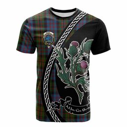 ScotsTee Shop Scottish Bowie Family Crest Tartan Cotton T-shirt Alba Thistle Inspired