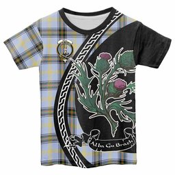 ScotsTee Shop Scottish Bell Family Crest Tartan Cotton T-shirt Alba Thistle Inspired