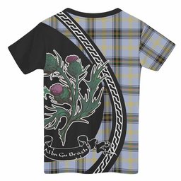 ScotsTee Shop Scottish Bell Family Crest Tartan Cotton T-shirt Alba Thistle Inspired