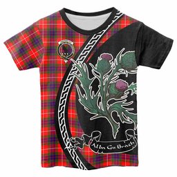 ScotsTee Shop Scottish Abernethy Family Crest Tartan Cotton T-shirt Alba Thistle Inspired