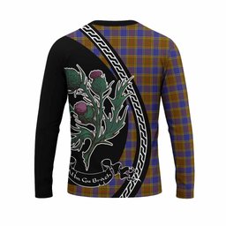 ScotsTee Shop Scottish Balfour Family Crest Tartan Cotton T-shirt Alba Thistle Inspired