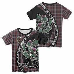 ScotsTee Shop Scottish Borthwick Family Crest Tartan Cotton T-shirt Alba Thistle Inspired