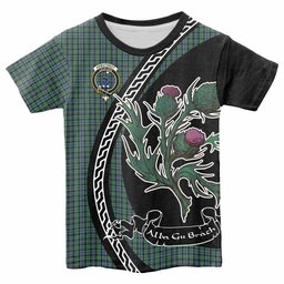 ScotsTee Shop Scottish Arbuthnot Family Crest Tartan Cotton T-shirt Alba Thistle Inspired