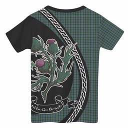 ScotsTee Shop Scottish Arbuthnot Family Crest Tartan Cotton T-shirt Alba Thistle Inspired