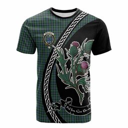 ScotsTee Shop Scottish Arbuthnot Family Crest Tartan Cotton T-shirt Alba Thistle Inspired