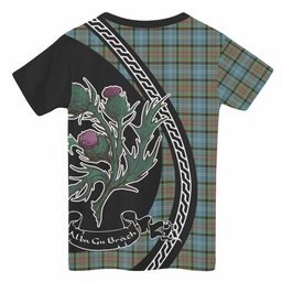 ScotsTee Shop Scottish Brisbane Family Crest Tartan Cotton T-shirt Alba Thistle Inspired