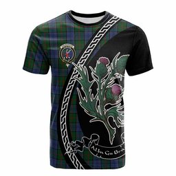 ScotsTee Shop Scottish Colquhoun Family Crest Tartan Cotton T-shirt Alba Thistle Inspired