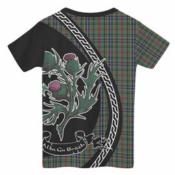 ScotsTee Shop Scottish Bisset Family Crest Tartan Cotton T-shirt Alba Thistle Inspired