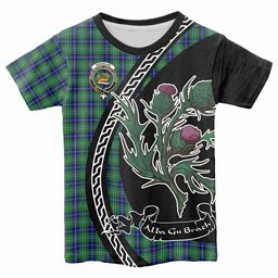 ScotsTee Shop Scottish Douglas Family Crest Tartan Cotton T-shirt Alba Thistle Inspired