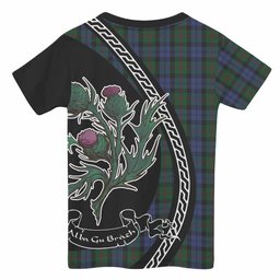 ScotsTee Shop Scottish Baird Family Crest Tartan Cotton T-shirt Alba Thistle Inspired