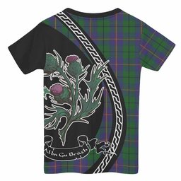 ScotsTee Shop Scottish Carmichael Family Crest Tartan Cotton T-shirt Alba Thistle Inspired