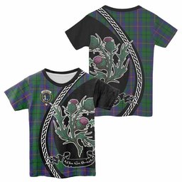 ScotsTee Shop Scottish Carmichael Family Crest Tartan Cotton T-shirt Alba Thistle Inspired