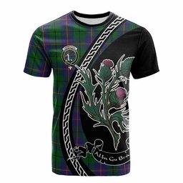 ScotsTee Shop Scottish Carmichael Family Crest Tartan Cotton T-shirt Alba Thistle Inspired