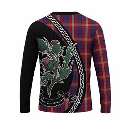 ScotsTee Shop Scottish Ainslie Family Crest Tartan Cotton T-shirt Alba Thistle Inspired