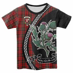 ScotsTee Shop Scottish Brodie Family Crest Tartan Cotton T-shirt Alba Thistle Inspired