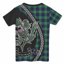 ScotsTee Shop Scottish Abercrombie Family Crest Tartan Cotton T-shirt Alba Thistle Inspired