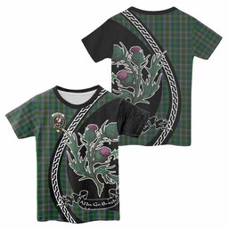 ScotsTee Shop Scottish Cockburn Family Crest Tartan Cotton T-shirt Alba Thistle Inspired