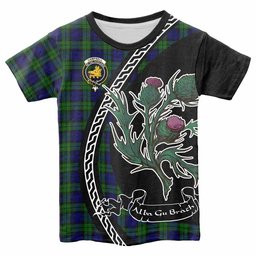 ScotsTee Shop Scottish Campbell Family Crest Tartan Cotton T-shirt Alba Thistle Inspired