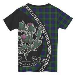 ScotsTee Shop Scottish Campbell Family Crest Tartan Cotton T-shirt Alba Thistle Inspired