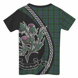 ScotsTee Shop Scottish Davidson Family Crest Tartan Cotton T-shirt Alba Thistle Inspired