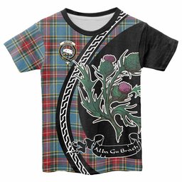 ScotsTee Shop Scottish Beaton Family Crest Tartan Cotton T-shirt Alba Thistle Inspired