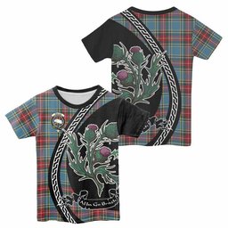 ScotsTee Shop Scottish Beaton Family Crest Tartan Cotton T-shirt Alba Thistle Inspired