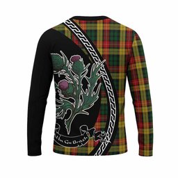 ScotsTee Shop Scottish Buchanan Family Crest Tartan Cotton T-shirt Alba Thistle Inspired