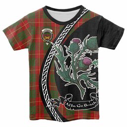 ScotsTee Shop Scottish Cameron Family Crest Tartan Cotton T-shirt Alba Thistle Inspired