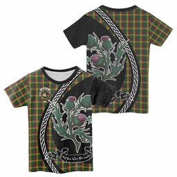 ScotsTee Shop Scottish MacMillan (McMillan) Family Crest Tartan Cotton T-shirt Alba Thistle Inspired