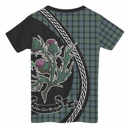 ScotsTee Shop Scottish Melville Family Crest Tartan Cotton T-shirt Alba Thistle Inspired