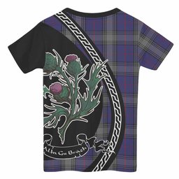 ScotsTee Shop Scottish Kinnaird Family Crest Tartan Cotton T-shirt Alba Thistle Inspired