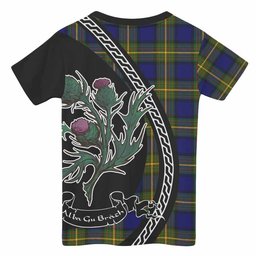 ScotsTee Shop Scottish Muir Family Crest Tartan Cotton T-shirt Alba Thistle Inspired