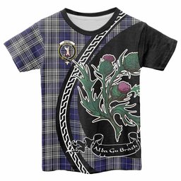 ScotsTee Shop Scottish Napier Family Crest Tartan Cotton T-shirt Alba Thistle Inspired
