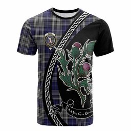 ScotsTee Shop Scottish Napier Family Crest Tartan Cotton T-shirt Alba Thistle Inspired