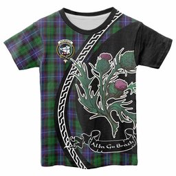 ScotsTee Shop Scottish Galbraith Family Crest Tartan Cotton T-shirt Alba Thistle Inspired