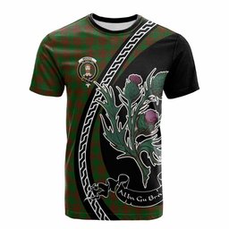 ScotsTee Shop Scottish Menzies Family Crest Tartan Cotton T-shirt Alba Thistle Inspired